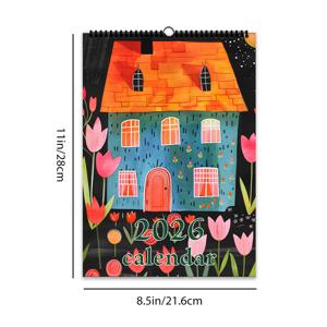 TEMU 1개, 2026년 벽걸이 달력, 민화 식물 벽걸이 달력 | 일요일부터 시작 | 민화 꽃 | 민화 |, 추상적, 12가지 다양한 예쁜 패턴, 12개월 월별 플래너, 생일, 크리스마스, 새해 선물로 완벽한 선택, 달력 인테리어, 달력 탁상용, 만년 달력, 대형달력, 달력 벽걸이, 벽 달력