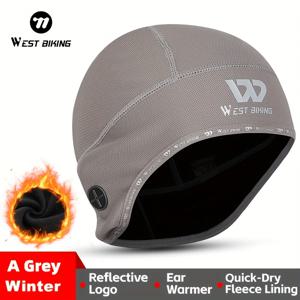 TEMU WEST BIKING 속건성 기모 안감 사이클링 캡 - 방풍 보온 겨울 비니, 헤드폰 포트, 세탁기 사용 가능한 남녀 공용 자전거 모자, 추운 날씨 사이클링