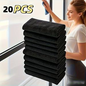 TEMU 20개 매직 유리 클리닝 천 - 두꺼운 & 극세사 다용도 무자국 와이프, 재사용 가능 & 잔여물 없음, 부드러운 질감으로 창문, 거울, 주방, 욕실에 적합, 필수 차량 관리, 청소 용품, 청소 도구, 주방 타올, 급수미, 일회용 행주, 유리 닦는 걸레, 세차 타올