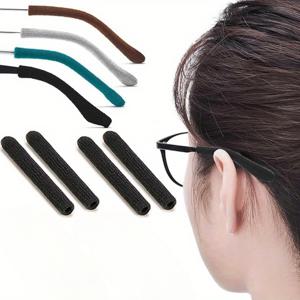 TEMU 4개 업그레이드된 부드러운 안경 귀 패드 & 미끄럼 방지 니트 안경 클립 - 편안하고 내구성이 뛰어나며 안전한 착용감, 브라운, 그린, 그리고, 안경속받이, 안경코패드 실리콘