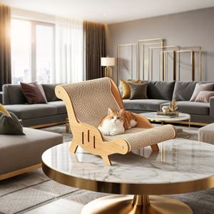 TEMU 2-in-1 고양이 해먹 & 스크래치 포스트 – 편안한 펫 체어, 내구성 강한 소파 프레임, 튼튼한 로프 구조, 사계절 내구성 실내 장식용 라운지 패드, 간편 조립