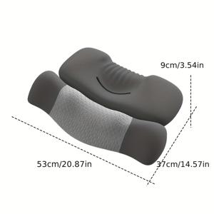 TEMU 목과 척추 지지용 경추 베개 - C형 자세 유지를 위한 컨투어 디자인, 홈, 오피스, 여행용 그레이 베개 - 경추 척추증 및 목 통증 완화에 적합|목베개