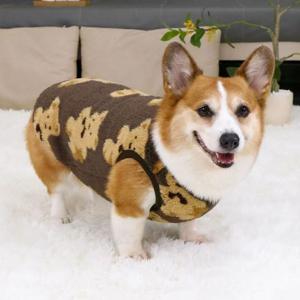 TEMU 포근한 플리스 강아지 & 스웨터 - 귀여운 곰돌이 & 쿠키 패턴의 따뜻한 겨울 애완동물 의류, 소형/중형/대형견용 부드러운 폴리에스터 풀오버, 세탁기 사용 가능, 강아지 스웨터, 강아지 겨울옷