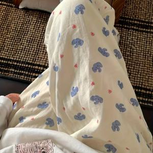 TEMU 여성용 포근한 만화 코끼리 프린트 바지 - 부드럽고 통기성 좋은 사계절 잠옷, 귀여운 동물 디자인, 루즈핏 캐주얼 라운지 팬츠 (가정 및 여행용), 편안한 의류, 재미있는 디자인, 편안한 소재, 재미있는 패턴