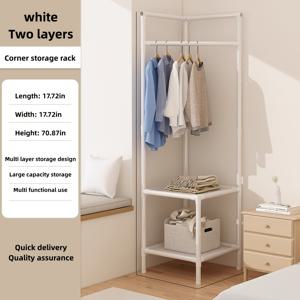 TEMU 다기능 코너 옷걸이, 튼튼한 높은 트리형, 신발 정리대 및 후크 포함, 현관, 옷장, 침실 & 거실에 적합, 블랙 앤 화이트, 2단 또는 3단, 침실용 옷걸이, 옷장 정리함