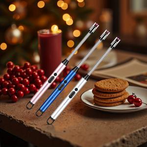 TEMU 3개 세트 방풍 무화염 USB 아크 라이터, 360° 회전 디자인, 8인 가족용, 할로윈 & 크리스마스 캔들, 향로, 바베큐, 캠핑, 주방용, 사계절 야외용 라이터