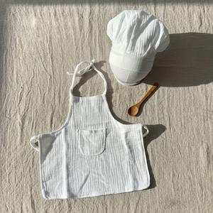 TEMU 신생아 베이비 셰프 코스튬 세트 3종 (셰프 모자, 앞치마, 나무 숟가락 포함) - 소프트 화이트 아동복, 남아 및 여아용, 무독성 주방놀이 및 포토 촬영, 베이비 샤워 선물, 첫 파티 의상|신생아옷