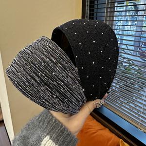 TEMU 2개 여성용 우아한 넓은 챙 하이 크라운 헤어밴드 - 반짝이는 스팽글 & 골드 - 크리스마스용 스타일 헤어