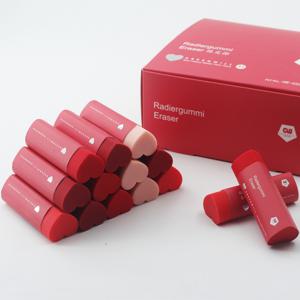 TEMU 2/4 레드 하트 그라데이션 지우개 - 잔여물 없는 PVC 펜슬 캡, 드로잉, 쓰기, 미술 및 공예용 - 발렌타인데이 및 크리스마스 선물 (핑크에서 레드로 변색), 하트 모양 디자인, 부드러운 질감, 창의적인 문구류
