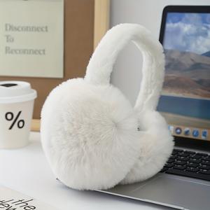 TEMU 여성용 겨울 이어머프 1쌍 - 플러시 안감, 조절 가능한 방한 이어커버, 소프트 핑크, 안경 및 헤드폰 호환, 패셔너블 여성 액세서리, 겨울용 이어워머