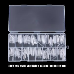 TEMU 15사이즈 상하층 샌드위치 디자인 타원형 네일 연장 몰드 - DIY 네일 아트, 자연스러운 연장, 쉬운 적용에 적합한 사전 제작 네일 팁|네일팁