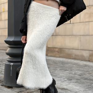 TEMU 여성용 우아한 롱 포멀 스커트 - 매칭 핏, 사계절 활용 가능한 시크한 바지 대안, 일상/파티/오피스용 - 쉬운 관리, 귀여운 스커트, 세련된 스타일, 편안한 착용감, 다재다능한 패션, 내구성 좋은 소재, 여성 스커트, 미니스커트, 니트스커트