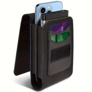 TEMU 삼성, 모토로라, 아이폰 15 호환 더블 폰 케이스 - 스트랩 포함, EDC 파우치, 전술 홀스터, 벨트 루프 백, 업무 및 캠핑용|아이폰케이스