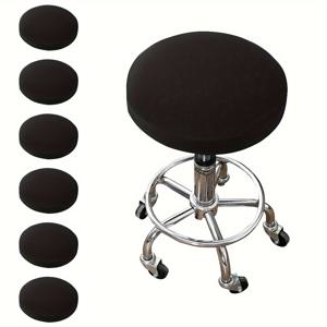 TEMU 4/6개 세트 밀크 파이버 패브릭 홈 침실 식탁 의자 원형 스툴 커버|식탁의자커버