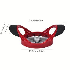 TEMU 1개 스테인리스 스틸 사과 슬라이서, 인체공학적 미끄럼 방지 손잡이 & 안전 잠금 장치 - 강력한 430 스테인리스 스틸 주방 과일 슬라이서 (날 포함)