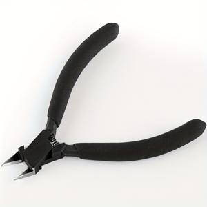 TEMU HOBBYWORKER 블랙 스테인리스 스틸 대각선 절단 플라이어 - 모델링, 스프루 제거 및 배선 작업용 초박형, 미끄럼 방지 그립 와이어 커터