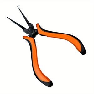 TEMU 인체공학적 미니 플랫 바늘 코 펜치 - 크롬 몰리브덴 합금강, 비끌림 방지 오렌지 핸들, 보석 제작 및 비즈 공예용 - 내구성 있는 광택 마감 도구, 보석 제작 도구|인체공학적 디자인|내구성 있는 구조, 보석 제작 용품