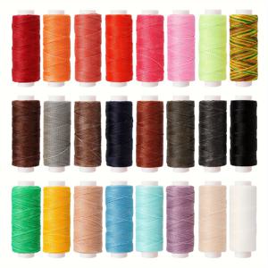 TEMU 보석 제작용 왁스 코팅 코드 - 0.45mm, 각 55야드, 24가지 생생한 색상의 비신축성 폴리에스터 실 - DIY 팔찌, 공예 및 재봉 프로젝트에 이상적, 공예 용품 | 생생한 공예 실 | 매끄러운 질감, 보석 제작 도구