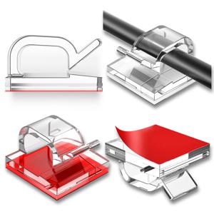 TEMU 100개 클리어 플라스틱 크리스마스 라이트 클립 - 아웃도어 스트링 라이트, 페어리 라이트, 벽 케이블용 접착 와이어 조직자, 아웃도어 조명 솔루션|장식 조명|안전한 홀더, 크리스마스 장식