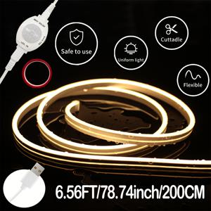 TEMU 1개 5V 모션 센서 네온 LED 스트립 조명, USB , 커팅 가능 디자인, 유연한 네온 조명, 조절 가능한 지연 시간, 화이트/웜 라이트 선택 가능, 뒷면 접착제 포함, 방, 침실, 거실, 캐비닛, 욕실 조명 장식에 이상적, 캐비닛 조명,앰비언트 조명,장식용 조명,내구성 있는 LED,고품질 네온,USB 전원 조명,DIY 애호가,아파트 생활