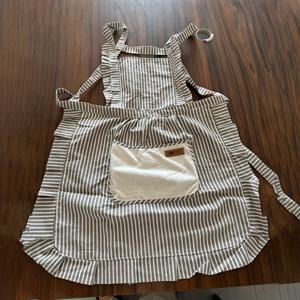 TEMU 1pc 우아한 줄무늬 폴리에스터 앞치마 - 가정 주방, 요리, 베이킹, 선물로 이상적, 요리 앞치마|줄무늬 디자인|내구성 있는 앞치마