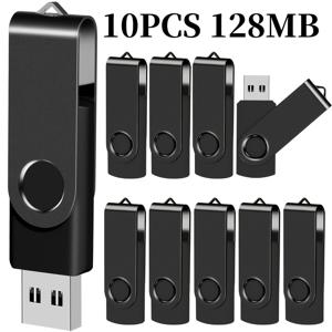 TEMU 10개의 검은색 USB 2.0 플래시 드라이브 고속 회전 메모리 스틱, 128MB/256MB/512MB/4GB/16GB 용량, 데스크탑 및 노트북 저장용으로 좋고, 비즈니스 선물로 적합합니다.