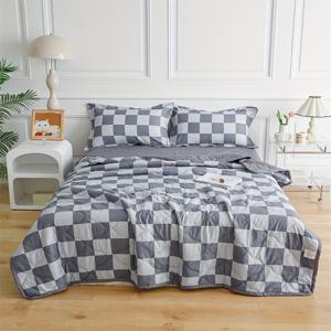 TEMU 싱글 신상 라이트 베이지 패브릭 프린트 더블 여름 이불, 고품질 멀티펑셔널 리버서블 경량 담요 (싱글 이불커버 미포함)