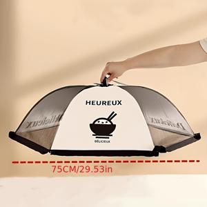 TEMU 1개 대형 접이식 식탁 커버, 방충 식품 커버, 가정용 먼지방지 및 통기성 야채 커버 우산