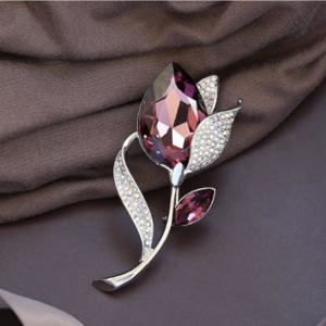 TEMU 반짝이는 라인스톤이 장식된 우아한 꽃 브로치 - 일상 착용과 11가지 축제 행사에 적합한 다용도 액세서리, 스웨터, 스카프, 의류 장식에 완벽, 의류 액세서리 | 우아한 액세서리 | 라인스톤 장식