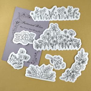 TEMU 수세미 손바느질 키트 | 세탁 가능한 수세미 안정제, 워시 어웨이 플라워 스틱 및 스티치 페이퍼, 데님 재킷·청바지·가방 DIY 자수를 위한 핸드 에뉘리디