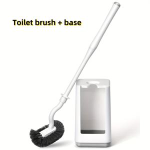 TEMU 2개입 헤비 듀티 긴 손잡이 변기 브러쉬 세트 (받침대 포함) - 튼튼한 플라스틱 욕실 변기 브러쉬 & 스탠드, 인체공학적 디자인, 간편한 조립, 딥 클리닝용, 변기 브러쉬 홀더, 전기 불필요