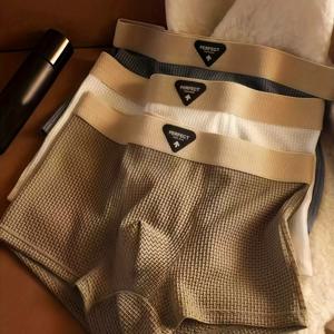 TEMU 3개입 남성용 드로즈 - 아이스 실키 섬유 원단, 중간 정도 신축성, 단색 (커피, 회색, 흰색) - 편안하고 통기성이 좋으며 데일리 및 캐주얼 웨어에 적합, 데일리 속옷, 디자인, 부드러운 질감