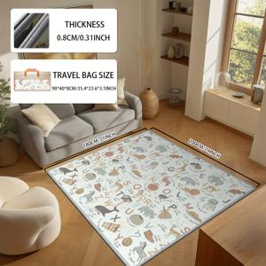 TEMU 아기 놀이 매트 79x71인치, 대형 접이식 XPE 폼 매트, 양면 크롤링 매트, 방수 안전 두꺼운 유아용 플레이매트, 실내외 사용 가능