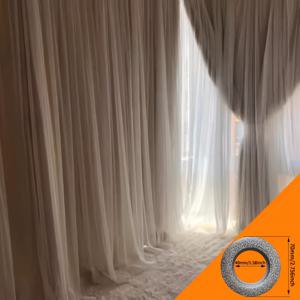 TEMU 2개 세트 모던 럭셔리 커튼, 트렌디 스타일, 침실 및 거실용 우아하고 화려한 공주 디자인, 북유럽 스타일의 이중 레이스 쉬어 커튼.