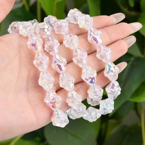 TEMU 9X10mm AB 혼합 색상 모양 유리 비즈 100개입, 주얼리 제작 용품, 팔찌 액세서리용 멀티 컬러 스파터니 비즈