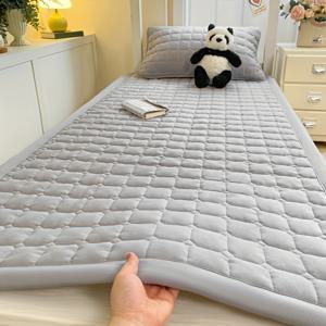 TEMU 슈퍼 소프트 컴포트 매트리스 프로텍터, 코너 타이드 얇은 퀼팅 커버 – 라이트 베이지, 싱글/더블 사이즈 대형 & 엑스트라 라지 – 캠핑, 침실, 아파트, 호텔, 기숙사용 – 저자극성, 세탁 가능, 주름 방지, 수축 방지, 접이식, 휴대 간편, 설치 및 관리 쉬움 – 사계절 사용|매트리스커버