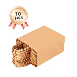 TEMU 손잡이 달린 작은 세로형 갈색 종이 봉투 10/15개입 | 파티, 결혼식, 소규모 사업, 보석 진열용 대형 소매 쇼핑 선물 가방 - 크기 5.91x3.15x8.27인치