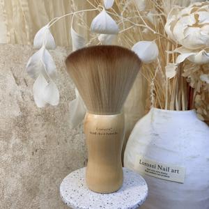 TEMU 프로페셔널 매니큐어용 먼지 브러시 - 부드러운 마이크로파이버 털, 네일살롱 & 수염관리에 적합한 연한베이지색, 손발위생을 위한 내구성 있는 홈&샐론 도구