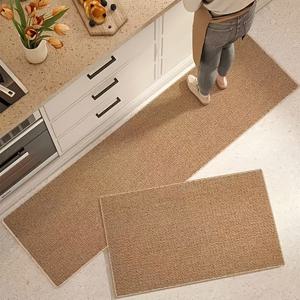 TEMU 2개 주방 긴 스트립 매트 모조 검지 대나무 파인애플 링 단색 주방 매트 파인애플 링 발 매트 가정용