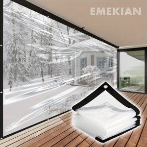 TEMU EMEKIAN 야외 투명 타포린, 다기능 커버, 방수 및 자외선 차단 강화된 가장자리와 코너, 찢어짐 방지, 야외/캠핑/정원/마당/온실용, 1개, 야외 테라스 타포린, 야외 투명 타포린, 야외 쉼터 넷, 투명 천, 데크 액세서리, 캠핑 매트, 야외 필터