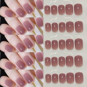 TEMU 286# 120개입 젤리 타로 퍼플 네일팁, 탈부착 가능한 프레스온 인조 발톱|젤네일|매니큐어|네일팁