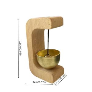 TEMU 천연 목재 풍력 도어 차임 & 도어벨 - 자석 접착 뒷면, 풍력 알람 벨, 진정 소리, 현관 장식, 러스틱 홈 시스템, 자석 걸이 (고체 목재)