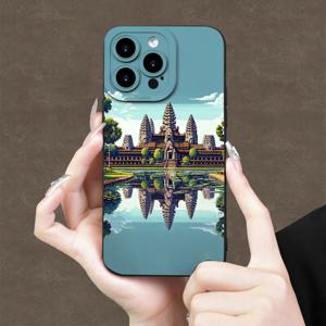TEMU 앙코르 와트 디자인 폰 커버, 트렌디하고 독특한 패턴, 산뜻한 엔젤 아이 폰 케이스, 발랄하고 미니멀리스트이며 스타일리시한 트렌드, 남녀 모두에게 적합, iPhone 모델 11부터 16까지 호환 (16E, 16PRO, 16PROMAX, 16PLUS 포함)