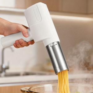 TEMU 전기 파스타 메이커, 핸즈프리 파스타 프레스 기계, 휴대용 무선 누들 메이커, 가정용 다기능 파스타 메이커, 다섯 가지 파스타 모양, 사랑하는 사람, 동료, 어르신을 위한 선물, 휴대용 가전제품, 무선 작동, 내구성 있는 소재, 다양한 모양의 파스타 메이커, 어르신을 위한 선물, 홈 셰프용