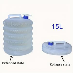 TEMU 접이식 물 보관 용기 - 누수 방지 휴대용 접이식, 스파우트 및 안전 나사 뚜껑 포함, // 옵션, 유연하고 내구성이 뛰어난 디자인, 캠핑 하이킹 생존 장비에 적합