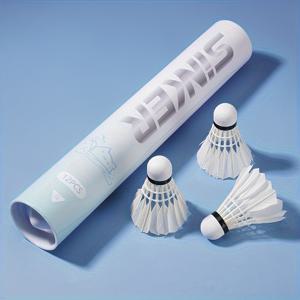 TEMU 프로페셔널 실내/경기용 테니스/배드민턴 셔틀콕 - 내구성 강화 깃털, 연습 및 경기용 내구성, 튜브 포장 (스트림라인 디자인) - 모든 선수를 위한 토너먼트 및 훈련용 장비|셔틀콕