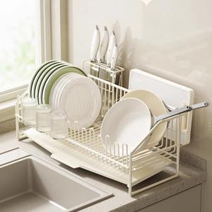 TEMU 이동식 식기건조대 자동 물빠짐 그릇 겁 접시 수저 주방 수납 선반