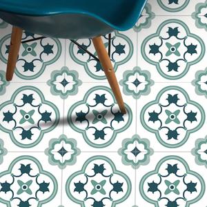 TEMU 민트색 매트 두꺼운 비닐 쉬운 부착 탈부착 간편 홈 거실 주방 욕실 타일 스티커, PVC 8x8인치 9개 세트