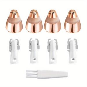 TEMU 무통증 눈썹 제모기 교체용 헤드 - 청소 브러시 포함, 전원 불필요, 가정/살롱/여행용 - 수동 트리머 호환 가능 (로즈 골든), TV 광고 제품, 살롱 그루밍 도구, 우아한 그루밍 액세서리, 매끄러운 마감, 개인 케어 용품