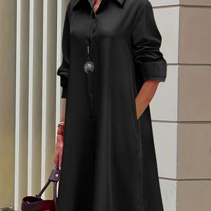 TEMU 플러스 사이즈, 플러스 사이즈 여성용 레드 A라인 드레스 칼라 & 반팔 - 구조화된 짧은 재킷 스타일 탑, 주름 방지 사계절 버튼 프론트 드레스 캐주얼 & 프로페셔널 웨어, 세탁기 사용 가능 (신축성 없음)